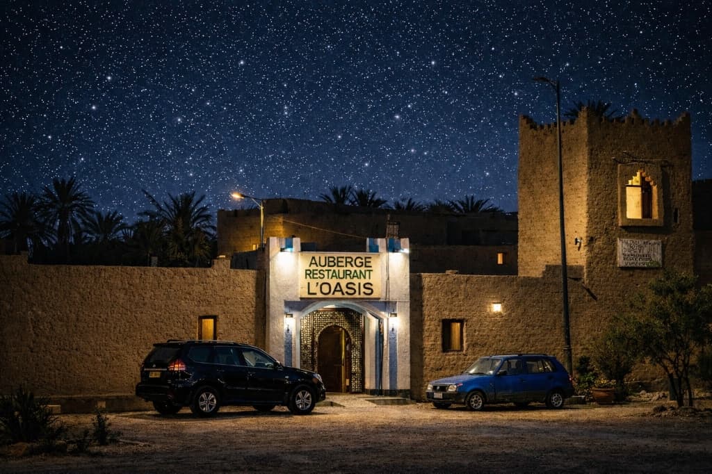 Auberge L'Oasis under the starry night sky
